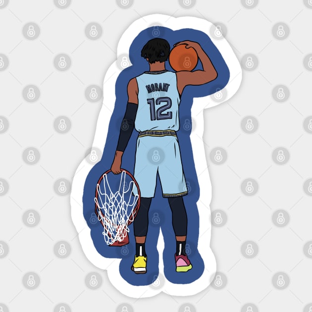 Ja Morant And The Rim Sticker by rattraptees